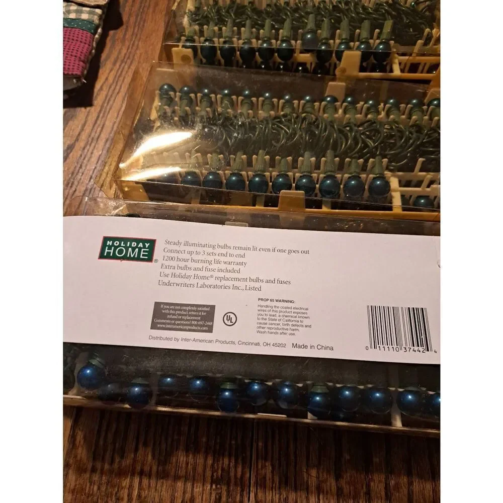 Vintage Holiday Home Blue Christmas Lights 50 Count Lot of 3 Limited Edition
